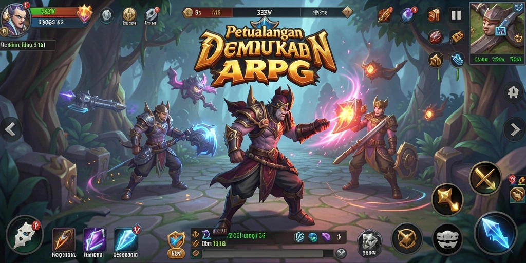 Tangkapan layar memperlihatkan aksi seru dalam game ARPG 333V.