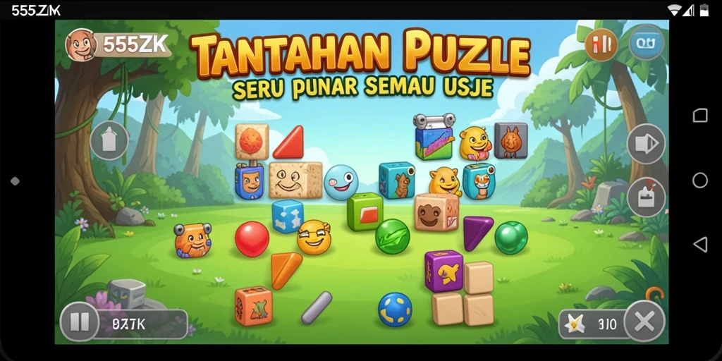 Gameplay 555ZK yang mendebarkan dengan berbagai puzzle menanti Anda.