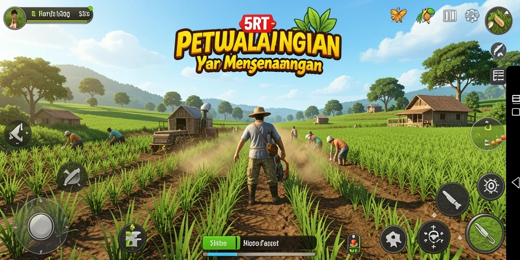 Gameplay Farming yang seru dan interaktif di 5RT.