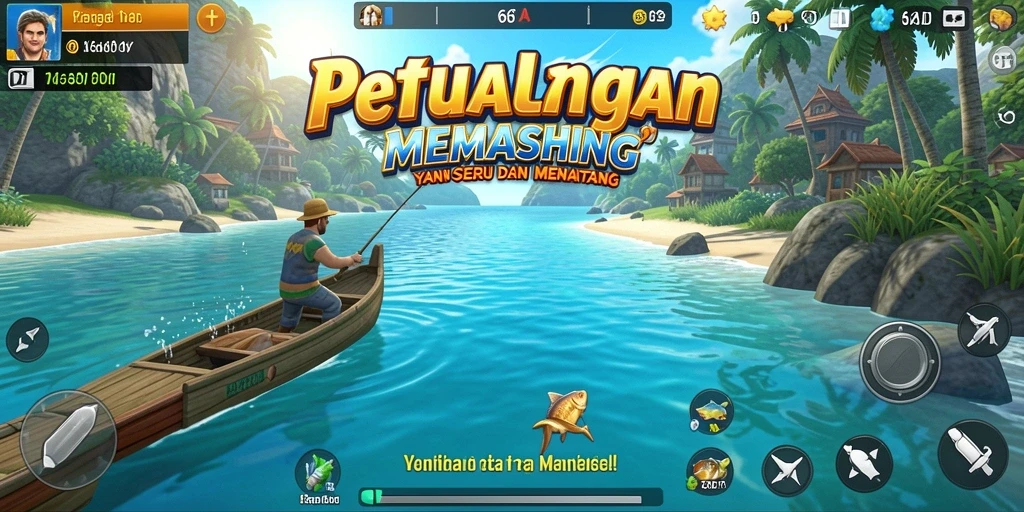 Tampilan gameplay 66D yang menampilkan suasana memancing yang menakjubkan.