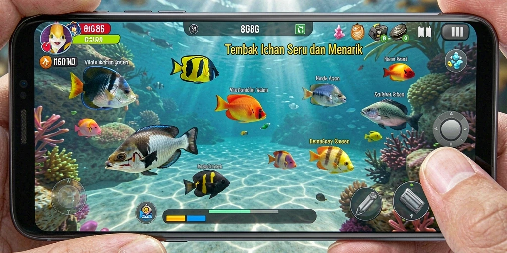 Tampak gameplay seru dari 8G8G saat berburu ikan.
