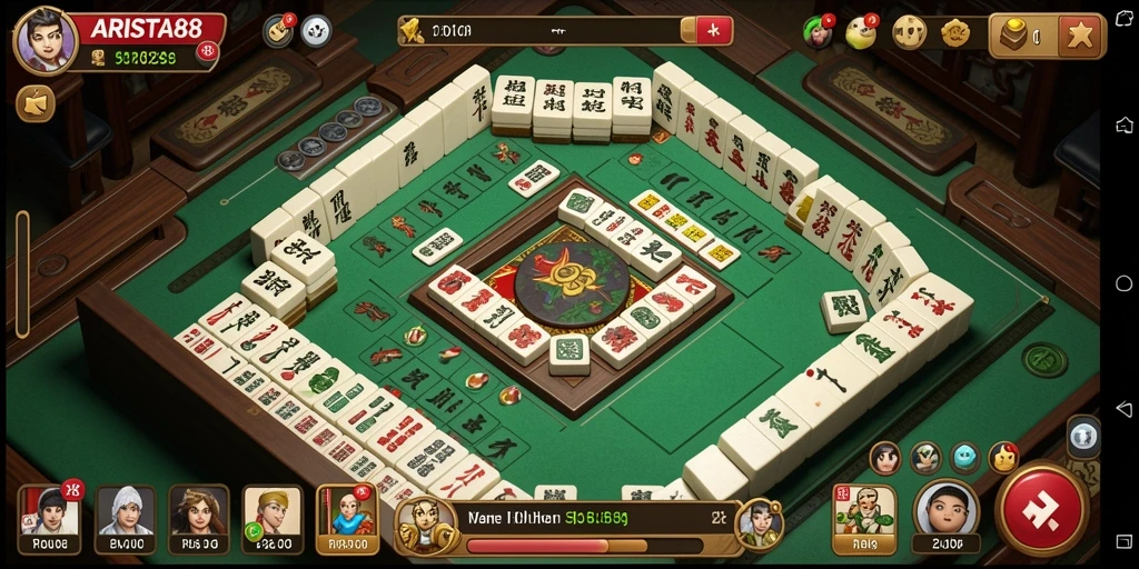Screenshot ARISTA88 menampilkan gameplay Mahjong yang mendebarkan.