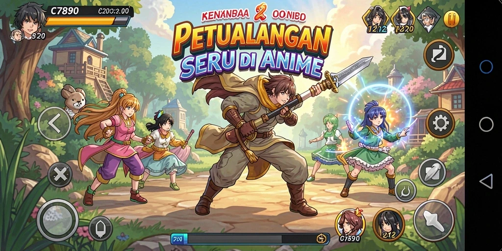 Tampilan gameplay C7890 dengan karakter anime beraksi menawan.