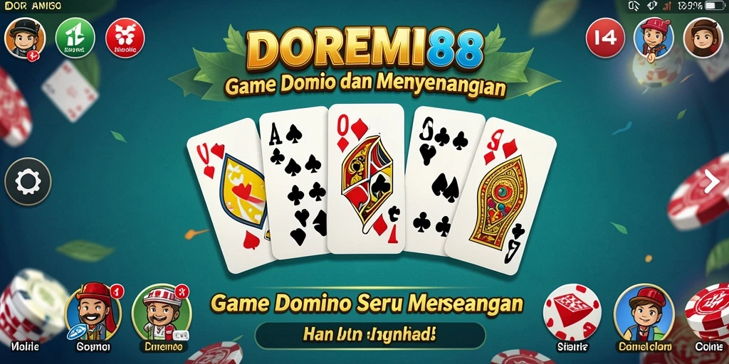 Screenshot DOREMI88 menampilkan gameplay seru Domino dengan teman-teman.