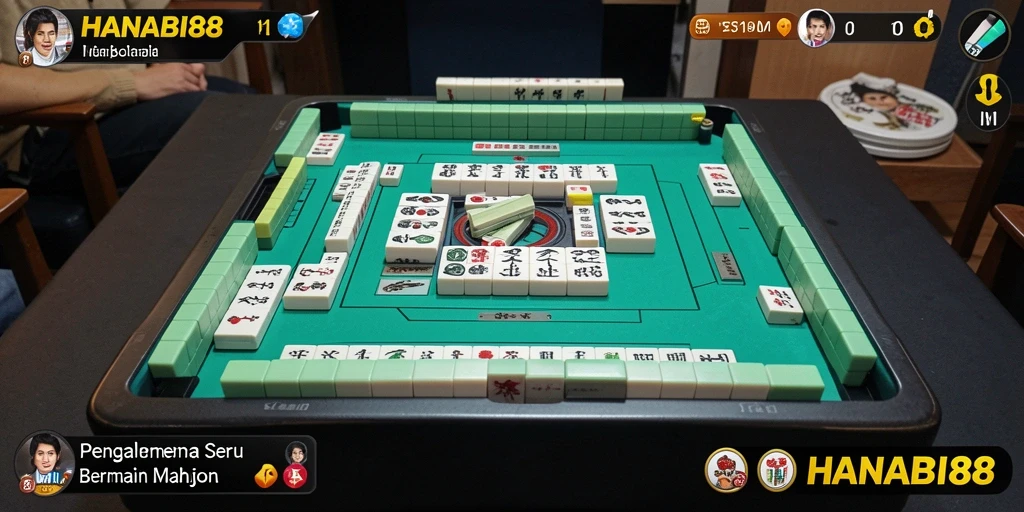 Tampilan gameplay menarik dalam HANABI88 dengan elemen Mahjong yang menantang.