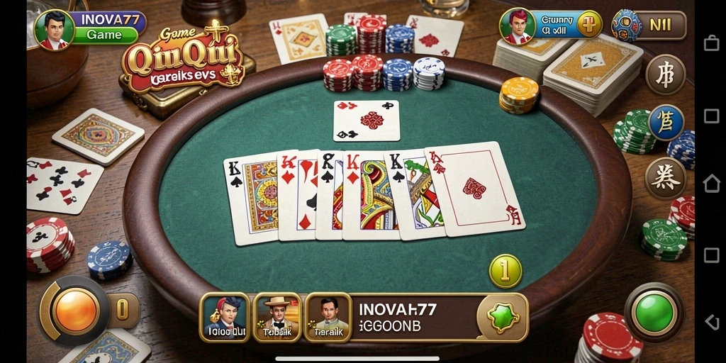 Gameplay seru QiuQiu di INOVA77 dengan teman-teman.