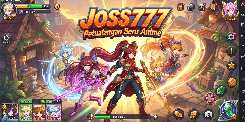 Screenshot JOSS777 menampilkan karakter anime dalam pertempuran epik.