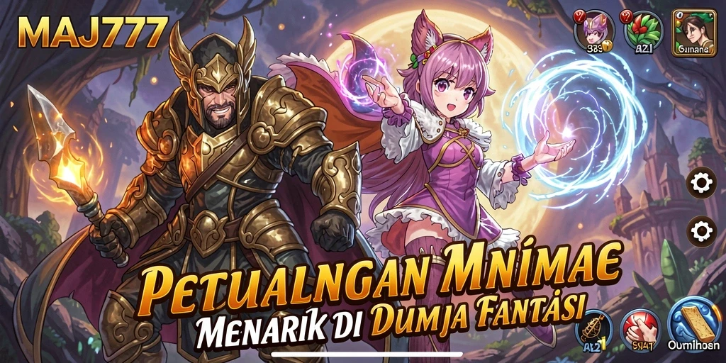 Tampilan seru gameplay MAJ777 dengan karakter anime
