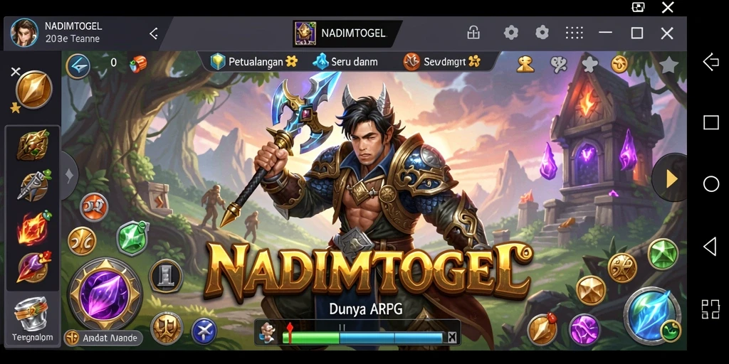 Tangkapan layar gameplay NADIMTOGEL yang mendebarkan dalam pertarungan ARPG.