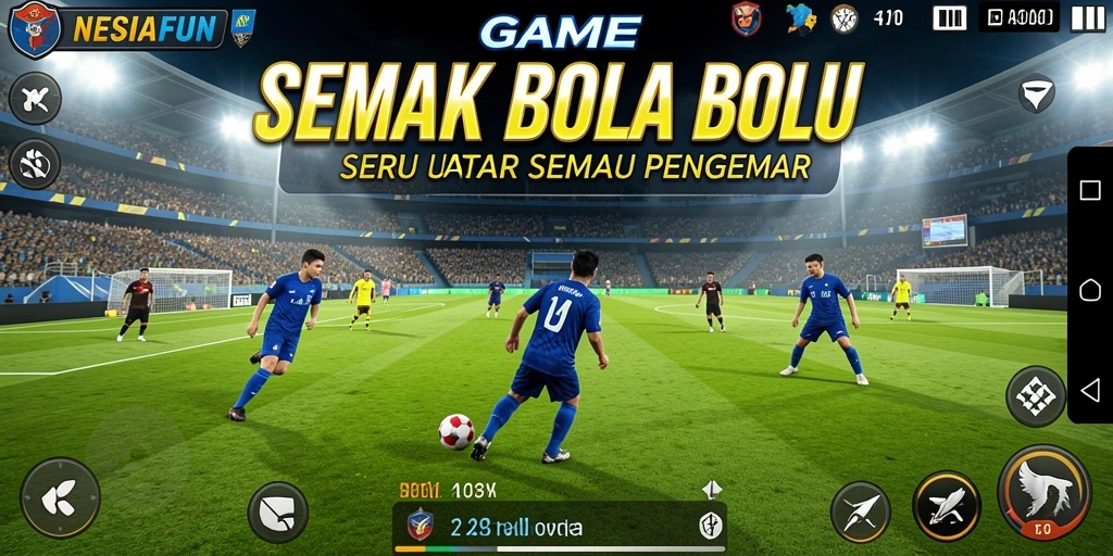 Tampilan gameplay <strong>NESIAFUN</strong> yang menarik dalam aksi sepak bola.