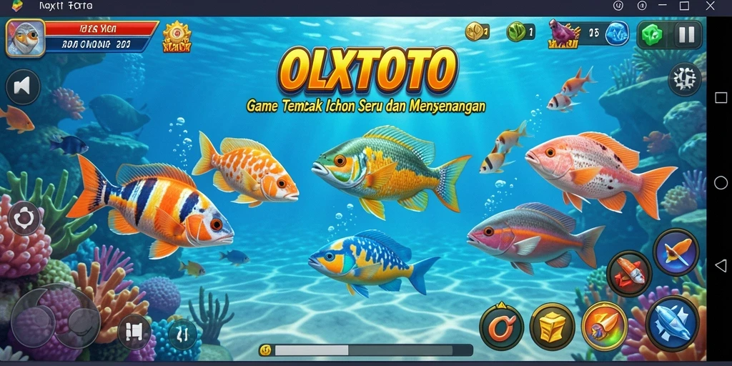 Tangkapan layar gameplay seru OLXTOTO yang menampilkan aksi tembak ikan.