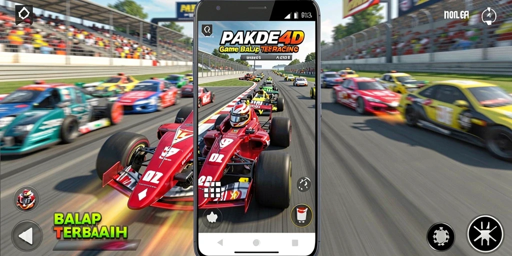 Tampilan aksi balapan mendebarkan dalam gameplay PAKDE4D.