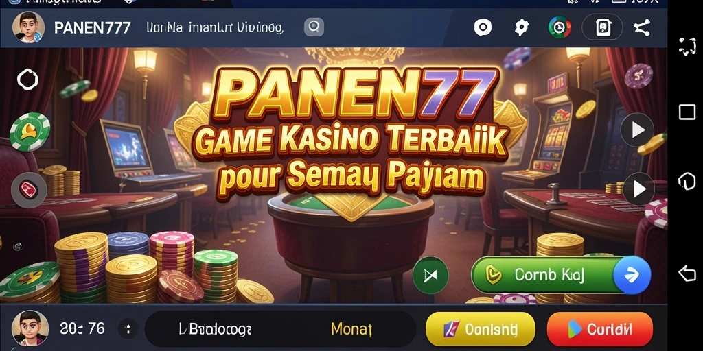 Screenshot utama PANEN77 menampilkan gameplay Kasino yang mendebarkan.