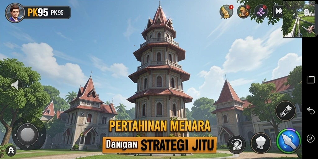 Tangkapan layar gameplay menampilkan strategi menara yang mendebarkan.
