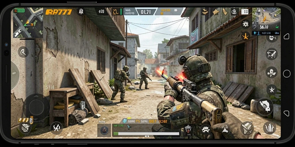 Gameplay seru RP777 dengan grafis menakjubkan dan pertempuran intens.