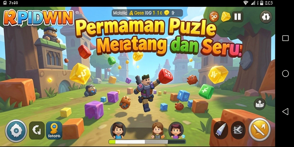 Screenshot gameplay RPIDWIN yang menunjukkan tantangan puzzle menarik.