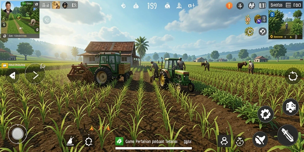 Gameplay S9S9 yang menarik dengan berbagai fitur pertanian.