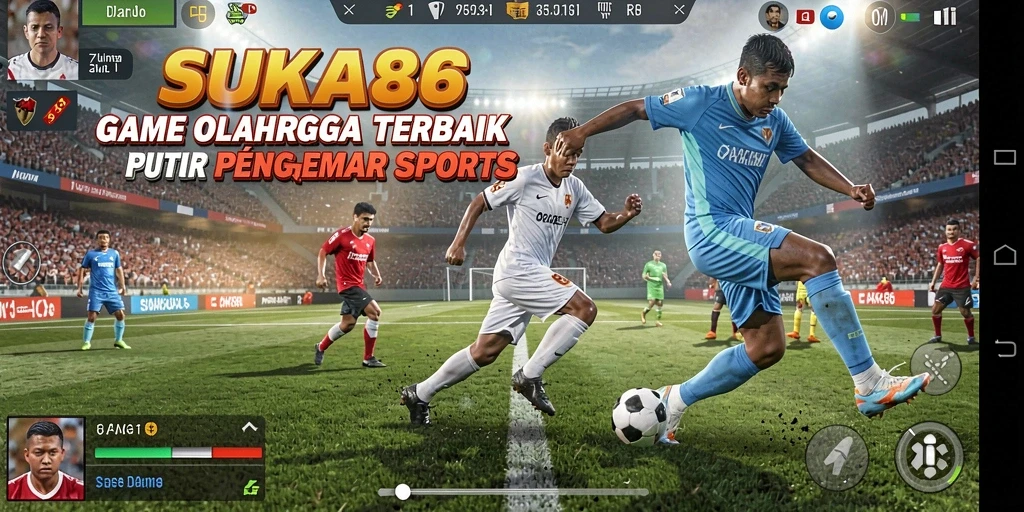 Screenshot gameplay dari SUKA86 menunjukkan aksi olahraga yang mendebarkan.